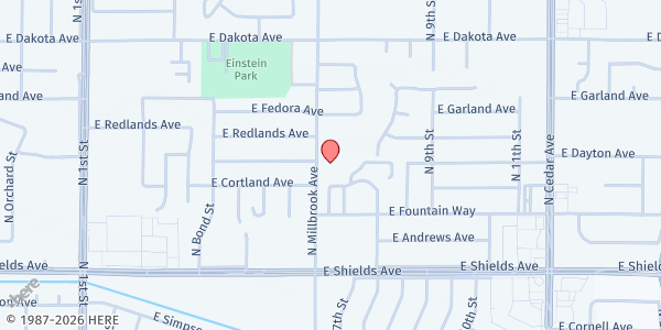 Map showing Breaking Free Revival Ctr. at 3510 N. Millbrook Ave., Fresno, CA