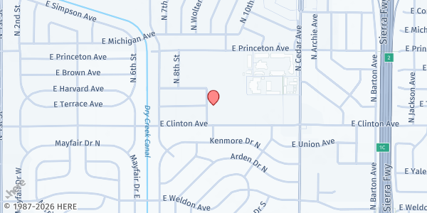 Map showing Central Valley SDA Church at 3901 E. Clinton, Fresno, CA