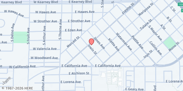 Map showing Centro La Familia Advocacy - Fresno at 302 Fresno St. Ste. 102, Fresno, CA