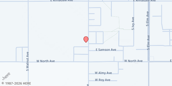 Map showing Ebenezer Community Church at 2940 S. Martin Luther King Jr. Blvd., Fresno, CA