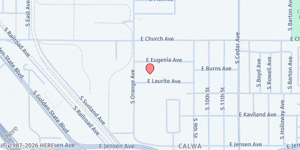 Map showing Rapto Divino Church (Fresno) - Food Distribution at 3707 E. Laurite Ave, Fresno, CA