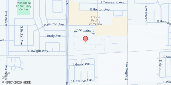 Map showing Senior Citizens Village at 1917 S. Chestnut Ave., Fresno, CA