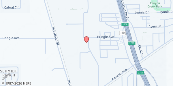 Map showing Real Life Church at 550 Industrial Dr STE 100, Galt, CA