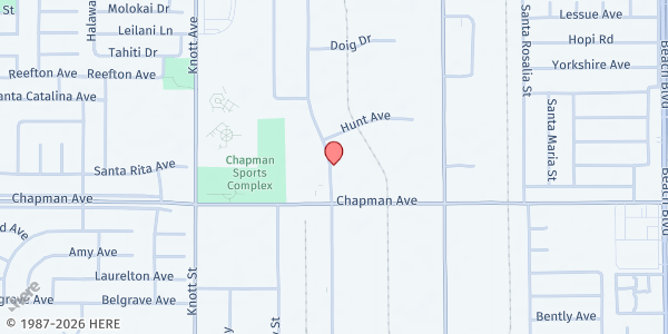 Map showing Community Action Partnership of Orange County - Main Office at 11870 Monarch Street, Garden Grove, CA