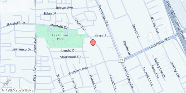 Map showing CityTeam at Gilroy Church St. Pantry at 8531 Church Street, Gilroy, CA