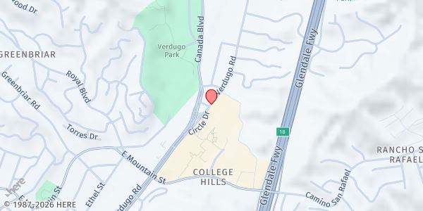 Map showing EngAGE - Glendale (San Fernando 122 Bungalow) at 121 N. Kenwood St., Glendale, CA