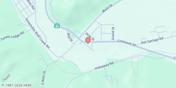Map showing Indian Valley Food Pantry at 127 Cresent St, Greenville, CA
