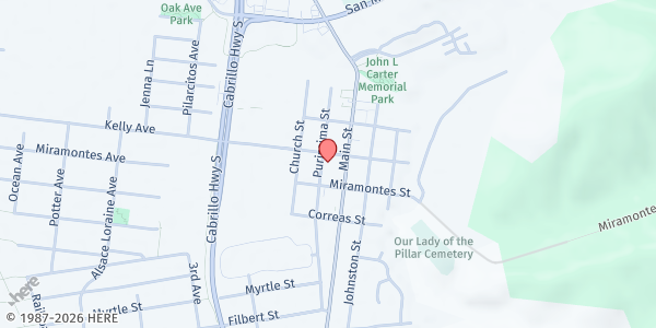 Map showing Ayudando Latinos A Sonar (ALAS) - S at 507 Purissima Street, Half Moon Bay, CA
