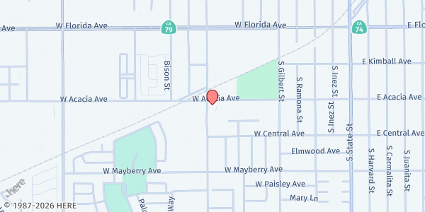 Map showing Salvation Army Hemet Corps at 340 S Palm Ave, Hemet, CA