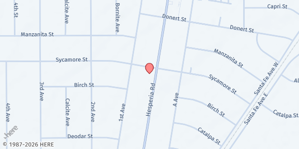 Map showing Feed My Sheep Ministries at 11616 Hesperia Rd, Hesperia, CA