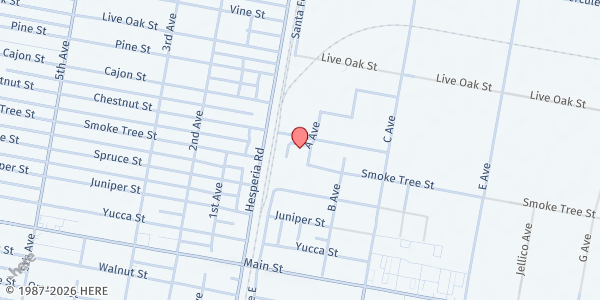 Map showing High Desert Second Chance - Hesperia at 16666 Smoke Tree St Suite B-4, Hesperia, CA