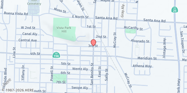 Map showing Hollister Mobile Pantry - 3rd Street at 3rd Street & San Benito Street, Hollister, CA