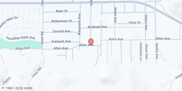 Map showing First Church of God at 31371 Homeland Ave, Homeland, CA