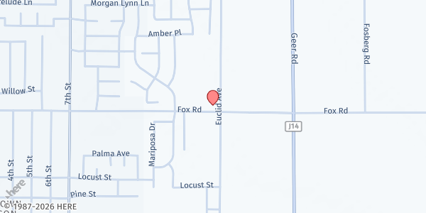 Map showing Lugar de Sanidad Iglesia at 7781 Fox Rd, Hughson, CA