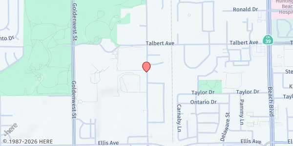 Map showing Beach Cities Interfaith Services - Main Location at 18131 Gothard Street, Huntington Beach, CA