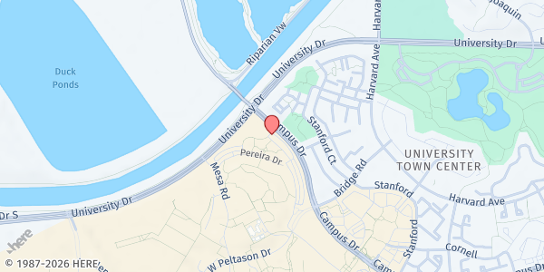 Map showing UCI FRESH Basic Needs Hub at 4079 Mesa Rd., Irvine, CA