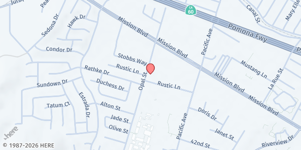 Map showing St. John The Evangelist Catholic Church at 3980 Opal Street, Jurupa Valley, CA