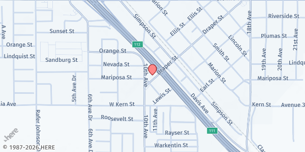 Map showing Kingsburg Community Assistance Program at 1139 Draper St, Kingsburg, CA