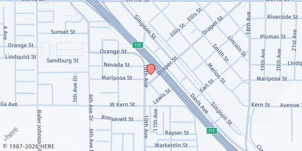 Map showing Kingsburg Community Assistance Program at 1139 Draper St., Kingsburg, CA
