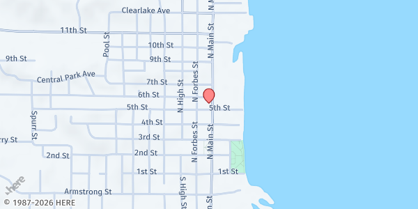 Map showing Lake County Helping Hands Lakeport at 525 N Main Street, Lakeport, CA