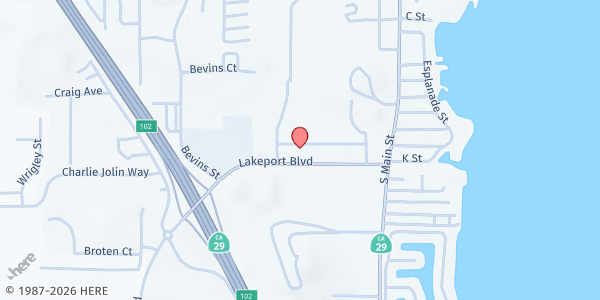 Map showing Lake FRC Lakeport Senior Center at 527 Konocti Avenue, Lakeport, CA