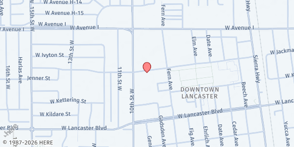 Map showing Antelope Valley Partners for Health at 858 W Jackman St, Lancaster, CA