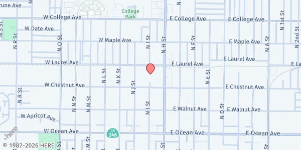 Map showing FSA Dorothy Jackson Resource Center - El Camino School Auditorium at 320 N. J St., Lompoc, CA