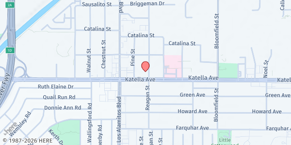 Map showing Heart of the City at St. Isidore Historical Plaza at 10941 Reagan Street, Los Alamitos, CA