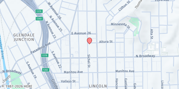 Map showing Church of the Epiphany at 2808 Altura Street, Los Angeles, CA