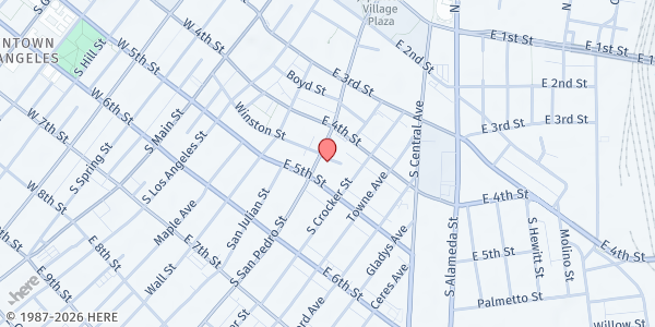 Map showing Downtown Women's Center at 442 South San Pedro Street, Los Angeles, CA