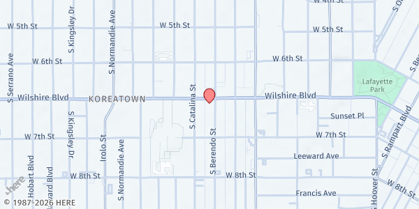 Map showing Immanuel Presbyterian Church - Food Pantry at 3300 Wilshire Blvd, Los Angeles, CA