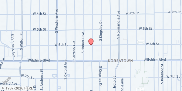 Map showing Karsh Family Social Service Center at 3750 W 6th St, Los Angeles, CA