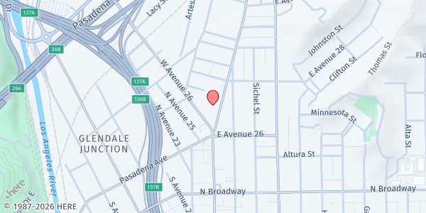 Map showing Los Angeles Boys & Girls Club at 2635 Pasadena Ave., Los Angeles, CA