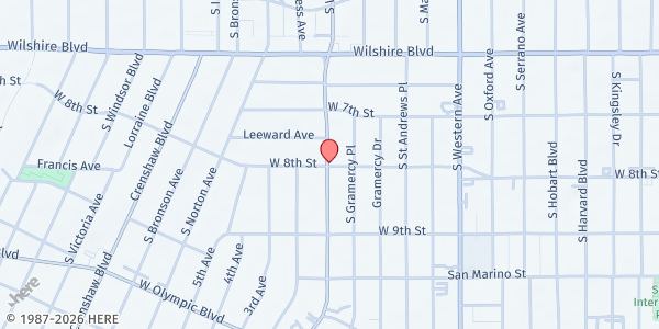 Map showing Magnolia Science Academy 6 at 4049 W. 8th St., Los Angeles, CA