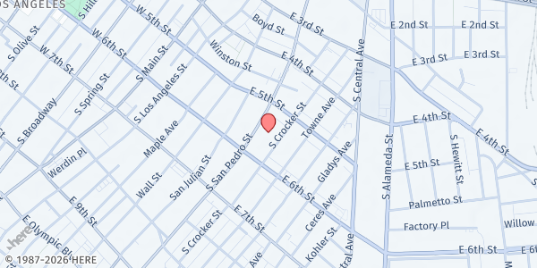 Map showing My Friends House LA - San Pedro Distribution Site at 540 South San Pedro Street, Los Angeles, CA