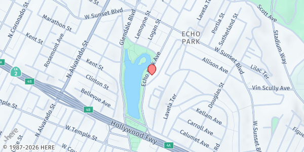 Map showing St. Athanasius Episcopal Church at St. Paul Commons at 840 Echo Park Avenue, Los Angeles, CA