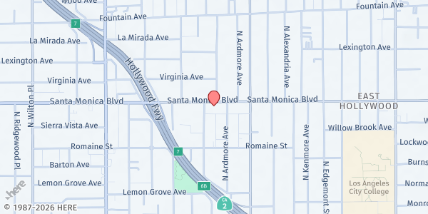Map showing St. Barnabas Senior Center - Hollywood at 5170 Santa Monica Blvd, Los Angeles, CA