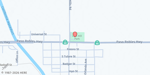 Map showing Lost Hills Park-Commodity at 14688 Lost Hills Rd., Lost Hills, CA