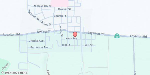 Map showing Loyalton Senior Nutrition Center at 302 1st St, Loyalton, CA