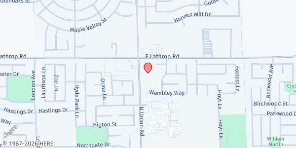 Map showing Eden Housing at 1976 N Union Rd, Manteca, CA