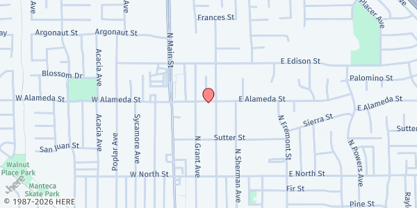 Map showing Glory Worship Center at 467 N Lincoln Ave, Manteca, CA