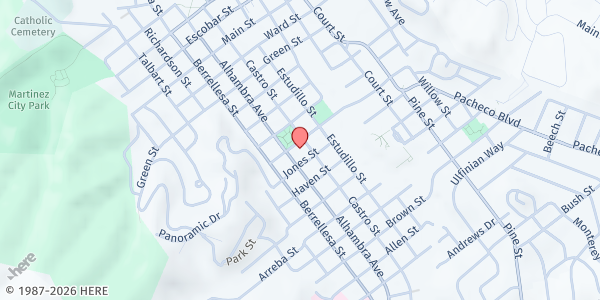 Map showing Boys & Girls Club of Contra Costa at 1301 Alhambra Ave, Martinez, CA
