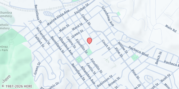 Map showing Food Pantry at St. Catherines at 1125 Ferry St, Martinez, CA