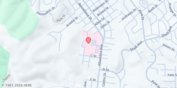 Map showing Martinez Health Center at 2500 Alhambra Blvd, Martinez, CA