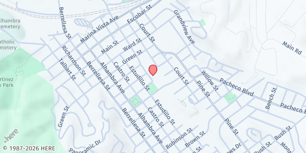Map showing St. Catherine's (SVdP) at 1125 Ferry St, Martinez, CA