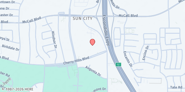 Map showing Menifee Valley Community Cupboard at 26808 Cherry Hills Blvd., Menifee, CA