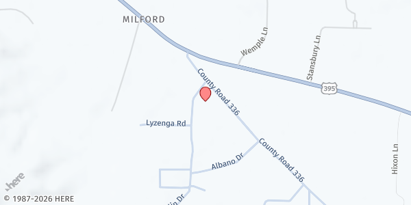 Map showing Milford Community Pantry at 450-075 Milford Grade, Milford, CA