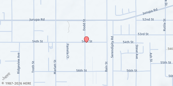 Map showing The Truth Church at 10281 54th St, Mira Loma, CA