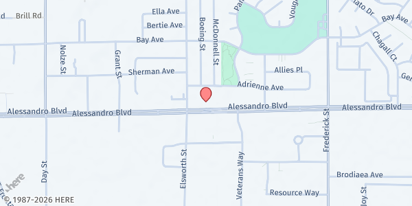 Map showing New Foundation Church of God In Christ, INC. at 22600 Alessandro Blvd, Moreno Valley, CA