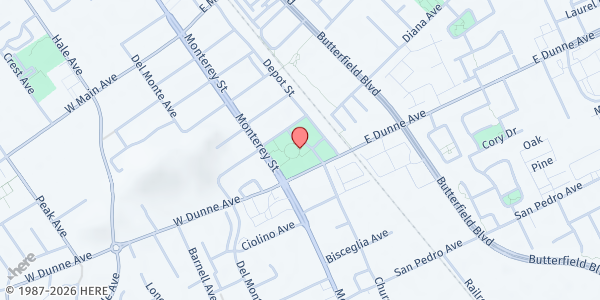 Map showing Morgan Hill Community & Cultural Center at 17000 Monterey Rd, Morgan Hill, CA